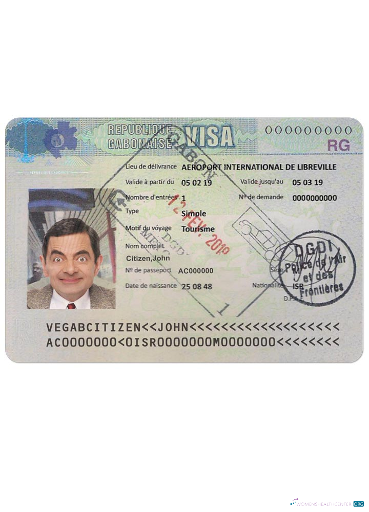 Download GABONAISE travel visa Photoshop template